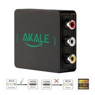 Akale RCA Composite CVBS AV to HDMI Video Audio Converter Adapter Mini Box Support 1080P for TV/PC/PS3/Blue-Ray...