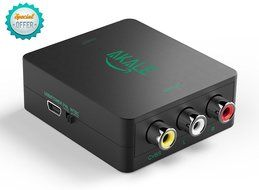 Akale RCA Composite CVBS AV to HDMI Video Audio Converter Adapter Mini Box Support 1080P for TV/PC/PS3/Blue-Ray... N2