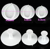 Cookie Cutter Flower Mini Xmas Rose Leaf Fondant Cake Cutter Plunger Paste Sugarcraft Decor Mold Tool 1set of... N7