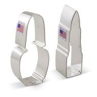 Ann Clark Makeup Cookie Cutter Set - 2 Piece - Nail Polish and Lipstick - Tin Plated Steel