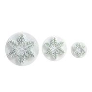 LIHAO Set of 3 Pieces Sugarcraft Fondant Snowflake Plunger Cutter Mold