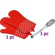 BBQ Tools,Silicone Gloves And Stainless Steel Clips For Baking Cooking Grilling By Hmane-Coffee N7