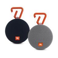 JBL Clip 2 Waterproof Portable Bluetooth Speaker Pair (Black/Gray)