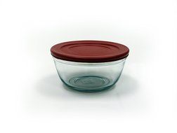 Anchor Hocking 4-Quart Cherry Mixing Bowl with Plastic Lid, Set of 2