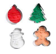 Internet&rsquo;s Best Mini Christmas Themed Cookie Cutter Set | 4 Piece | Steel Winter Molds | Spring Fondant Press...
