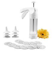 JJMG NEW Comfort Grip Stylish Cookie Press Kit Cake Cookies Making Decorating Gun &ndash; 12 Discs and 6 Icing tips N3