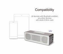 NIER iRock Mini Portable Wireless Bluetooth Speaker With Aluminum Housing, 7.5W2 Total 15W, Powerful Sound(Grey) N4