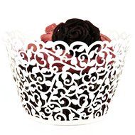 EALLC Artistic Bake Cake Cups 100 Filigree Little Vine Lace Laser Cut Cupcake Wrapper Liner Baking Cup Muffin...
