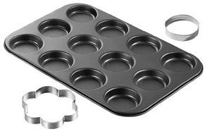 Zenker 7518 Fingerfood Baking Tray &quot;Special Countries&quot; For 12, Black, 15.16 x 10.43 x 0.59&quot;