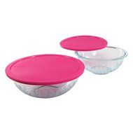 Pyrex Dots Pattern Textured Mixing Bowls 4 piece set includes 1 PyrexDots Pattern Textured 2.5 qt Mixing Bowl...