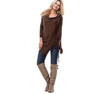 AIMTOPPY Fashion Women Sexy Front Cross V-Neck Long Sleeve Shirts White Tops Blouses (M, White) N4