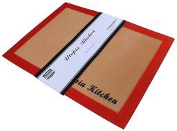 Silicon Mat for Baking and Cooking - 2 Pack - Red - Professional Grade Non-stick - Best for Cookies, Pizzas, Pretzels... N2