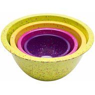Zak! Designs Confetti Mixing Bowls (4 Piece Set), Durable and BPA-free Melamine, Assorted Orange N11