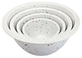 Zak! Designs Confetti Mixing Bowls (4 Piece Set), Durable and BPA-free Melamine, Assorted Orange N14