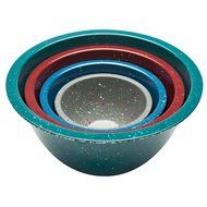 Zak! Designs Confetti Mixing Bowls (4 Piece Set), Durable and BPA-free Melamine, Assorted Orange N15