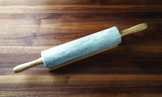Marble Rolling Pin and Base, White N3