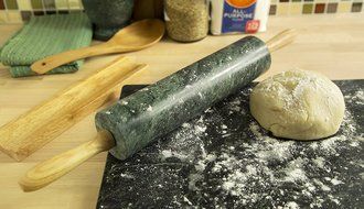 Marble Rolling Pin and Base, White N5