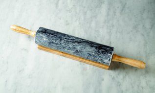 Marble Rolling Pin and Base, White N7