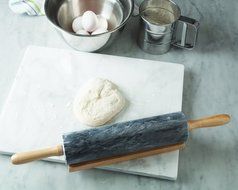 Marble Rolling Pin and Base, White N8