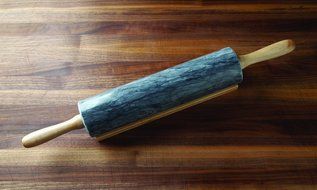Marble Rolling Pin and Base, White N9