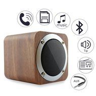 LEFON Wood Bluetooth 4.0 Wireless Speaker with FM Radio 1800mAh Rechargable Battery Support AUX TF Card MP3 Player... N4