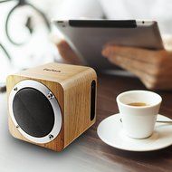 LEFON Wood Bluetooth 4.0 Wireless Speaker with FM Radio 1800mAh Rechargable Battery Support AUX TF Card MP3 Player... N13