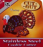 R &amp; M International - 7 Inch Large, Cookie Cutter Thanksgiving Turkey Stainless Steel Cut-Out.
