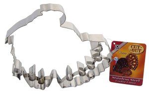 R &amp; M International - 7 Inch Large, Cookie Cutter Thanksgiving Turkey Stainless Steel Cut-Out. N2