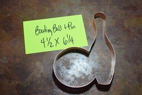 Large Bowling Ball and Pin Copper Cookie Cutter N2
