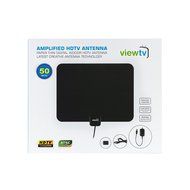 ViewTV Flat HD Digital Indoor Amplified TV Antenna - 50 Miles Range - Detachable Amplifier Signal Booster - 12ft... N8