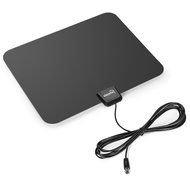 ViewTV Flat HD Digital Indoor Amplified TV Antenna - 50 Miles Range - Detachable Amplifier Signal Booster - 12ft... N10