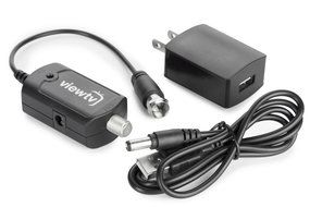 ViewTV Flat HD Digital Indoor Amplified TV Antenna - 50 Miles Range - Detachable Amplifier Signal Booster - 12ft... N11