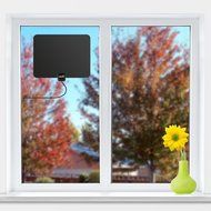 ViewTV Flat HD Digital Indoor Amplified TV Antenna - 50 Miles Range - Detachable Amplifier Signal Booster - 12ft... N27