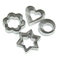 HeroNeo&reg; 20pc Stainless Star Heart Flower Cookie Fruit Cutter Sporting Shape Biscuit Mold N2