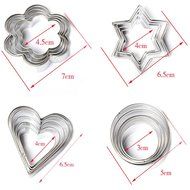 HeroNeo&reg; 20pc Stainless Star Heart Flower Cookie Fruit Cutter Sporting Shape Biscuit Mold N5
