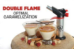 DOUBLE FLAME Culinary Torch for Creme Brulee, Best Butane Torch, Kitchen Food Torch, Professional Grade Chefs... N3
