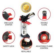 DOUBLE FLAME Culinary Torch for Creme Brulee, Best Butane Torch, Kitchen Food Torch, Professional Grade Chefs... N4