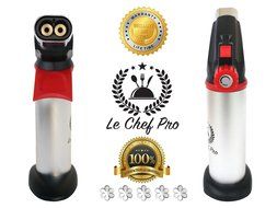 DOUBLE FLAME Culinary Torch for Creme Brulee, Best Butane Torch, Kitchen Food Torch, Professional Grade Chefs... N5