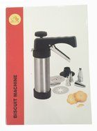 HuiJia Stainless Steel Deluxe Biscuit Press Cookie Gun Set Includes 13 Discs &amp; 8 Icing Tips N6
