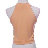 AIMTOPPY Women Ladies Round Neck Sleeveless Tee Shirt Crop Tops Blouse (L, Black) N12