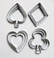 Yunko Poker &quot;Playing Bridge&quot; Stainless Steel Cookie Cutter Fondant Cutter 12pcs / Set , Diamond Heart N2