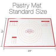 BakeitFun Silicone Pastry Mat With Measurements, Standard Size 23&quot; x 15&quot;, Full Sticks To Countertop For Rolling... N2