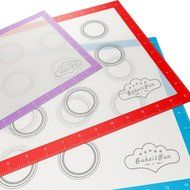 BakeitFun Silicone Pastry Mat With Measurements, Standard Size 23&quot; x 15&quot;, Full Sticks To Countertop For Rolling... N19