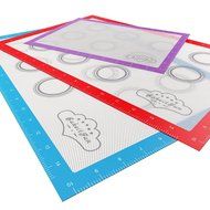 BakeitFun Silicone Pastry Mat With Measurements, Standard Size 23&quot; x 15&quot;, Full Sticks To Countertop For Rolling... N20