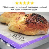 BakeitFun Silicone Pastry Mat With Measurements, Standard Size 23&quot; x 15&quot;, Full Sticks To Countertop For Rolling... N21