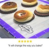 BakeitFun Silicone Pastry Mat With Measurements, Standard Size 23&quot; x 15&quot;, Full Sticks To Countertop For Rolling... N22