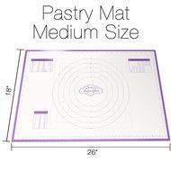 BakeitFun Silicone Pastry Mat With Measurements, Standard Size 23&quot; x 15&quot;, Full Sticks To Countertop For Rolling... N24