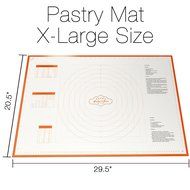 BakeitFun Silicone Pastry Mat With Measurements, Standard Size 23&quot; x 15&quot;, Full Sticks To Countertop For Rolling... N31