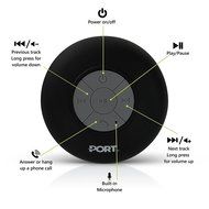 PORT Water Proof Bluetooth 3.0 Speaker, Water Resistant Mini Wireless Shower Speaker, Handsfree Portable Speakerphone... N19