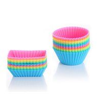 Silicone Cupcake Cups Liners 24 Pack Reusable Silicone Muffin Baking Cups Rainbow Bento Cups by Cherbell